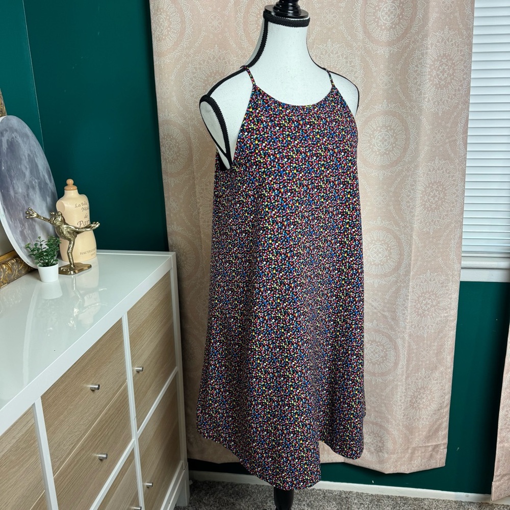 New York and Company Colorful Geometric Print A-Line Swing Tank Dress Size Small